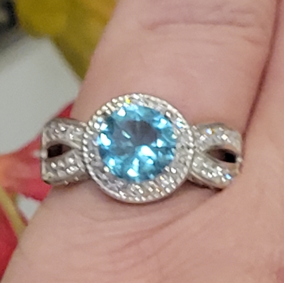 NWT 4ct Genuine flawless aquamarine ring 925 Sterling Silver. Stunning. 7 - Picture 7 of 13